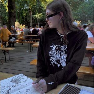 Jack Carden limited edition embroidered skeleton jumper sweatshirt.